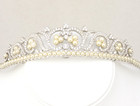 Used-v g  Swan Swarovski Princess Pearls Tiara 1503308 - Wedding - Bridal - Prom