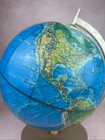 Vintage Large World Globe Gold Tone Base 16 5    Tall 38    Circumference