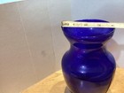 Cobalt Blue Vintage 8 Inch Glass Flower Vase - Great Condition 