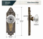 Antique Brass Crystal Passage Door Knob  Vintage Interior Set   Zinc Alloy