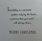 Hallmark Christmas Card W  Envelope    Friendship