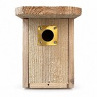 Rustic Wooden Birdhouse Nesting Box 1 25    Entrance Hole Metal Guard Handmade