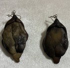 Vintage Tribal Face Earrings With Reddish Gemstone Unique