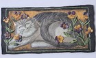 Cat Wall Plaques Folk Art Cats 3d Pansy Buttercup Snow Rose Set Of 3 E Smithson