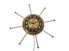 Vintage Mid Century Modern United Starburst Wall Clock With Brass Bakelite Dial 