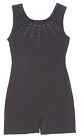 Danskin Freestyle Biketard Unitard Leo Bodysuit Rainbow Rhinestone New Girl S M