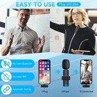 2 Pack  For Iphone Lavalier Microphone Wireless Audio Video Recording Mini Mic