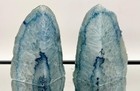 Large Blue Agate Crystal Bookends Home Decor Office Gift Natural Agate Quartz
