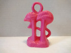 Mold-a-rama Bright Pink Flamingo Pair Wax Figurine Souvenir  flamingos  On Side