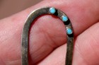 Old Handmade Sterling Silver   Turquoise Stones Hair Piece The Good Collective