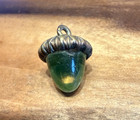 2 Victorian Glass Acorn  Buttons 3d Realistic Cobalt Blue  Pale Yellow 1 2    7 