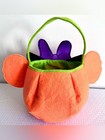 Disney Minnie Mouse Halloween Pumpkin Plush Trick Or Treat Candy Bucket Basket