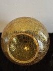 Vintage Mcm Amber Crackle Glass Lamp Shade Ceiling Pendant Fixture 3-1 4    X 6   