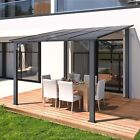 Outdoor Metal Lean To Gazebo Large Patio Wall-mounted Pergola Hard Top Awning