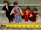 Vtg Miniature Bendable Rubber Dollhouse Dolls Family Of 4 Shackman