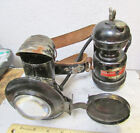 Vintage Brilliant Arch Light Carbide Miners Lamp W Leather Strap  Rare Find 
