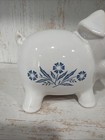Vintage Corning Ware Cornflower Blue white Ceramic Piggy Bank