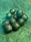  10  Old Huron Indian Venetian Green Glass Trade Beads Fur Trade Era