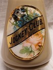 Antique Jockey Club Label Under Glass Fancy Cream Colored Milk Glass Apothecary