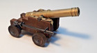 Vintage Replica Mini Cannon Made In Italy Wood Base 