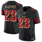 Men s 49ers Purdy mccaffrey Black 2025 Rivalries Collection Stitched Jersey