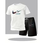 Men   s Summer Sports Set Short Sleeve T-shirt   Shorts 2-piece Outfit