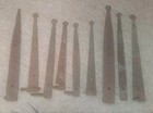 9 Primitive Antique 18-19th C Wrought Iron Architectural Door Box Strap Hinge 