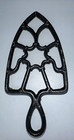 Vintage Unmarked  7  X 3 5  Black Cast Iron Open Work  Trivet