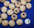 25 Bird Toy Parts Natural Wood Beads Wooden 1  Large Beehive Beads  W hole