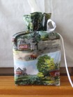 Coke Cola Bridge Store Cabin On Cotton Fabric Handmade  Square Tissue Box Cover