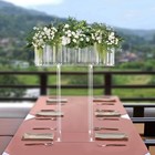 30 7inch Clear Acrylic Flower Stand For Wedding Centerpieces Table Decor