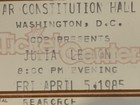 Julian Lennon concert Ticket Stub 4 5 1985 washington  Dc
