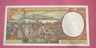 Central African States Bank Beac 2000 Francs 1993 Chad Banknote G-vg