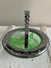 Vintage Farberware Vaseline Depression Glass Dish With Handle