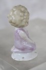 Antique Art Deco Porcelain Full Body Pin Cushion Doll Blonde Curly Hair Flapper