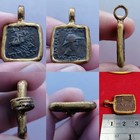 Antique Old Bronze Coin Gold Plated Rare Pendant