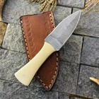 Custom Made Damascus Hunting Boot Knife  hand Forged Damascus Steel Blade 868