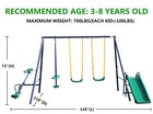Metal Playground Swing Set Outdoor Slide Children Kids Backyard Swingset W slide