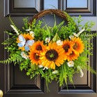 Artificial Sunflower Garland  Fake Floral Wreath For Front Door Wall Party Decor