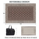Pauwer 9 x12  Reversible Outdoor Rug  Waterproof Plastic Straw Area Rug For P   