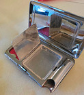 Richard Hudnut Vintage Black Enamel Powder Compact W  Mirror   Lipstick