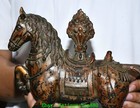 10 6 old Chinese Dynasty Bronze Gilt Fengshui 12 Zodiac Year Animal Horse Statue