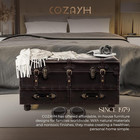 Vintage Storage Bench Upholstered Mid-century Faux Leather Storage Ottoman Bed B