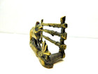 Vintage Brass Letter Rack Fence Shape With Fox Figurine England