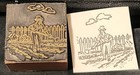 Vintage Printing Letterpress Printer Type Wood Block Farmer Faming Mid-century 