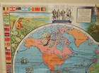 Vintage 1964 Mccormicks Map Of The World  Spice Routes  23 x34   Xlnt Condition