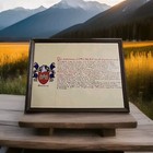 Vintage Gonzales Family Crest Coat Of Arms Framed Surname History Art 14 5x11 5