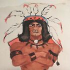 Painting Of Warrior South Western Art Santafe  Native American Indian Original