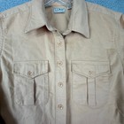 Vintage L l  Bean Chamois Cloth Shirt Mens Tan Cotton Button Front Usa Made