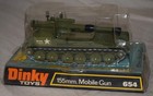 Vintage Dinky No  654 155mm Mobile Gun Diecast In Original Box - Tank Armored